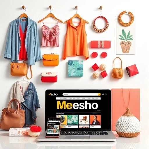 Entrepreneur signing up for a Meesho seller account on a laptop
