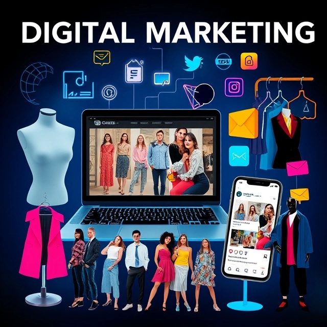 Fashion brand showcasing a digital marketing strategy through vibrant social media and website visuals